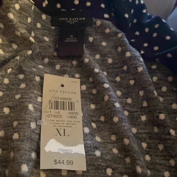 ANN TAYLOR Black and White Polka Dot Blouse - Picture 6 of 6